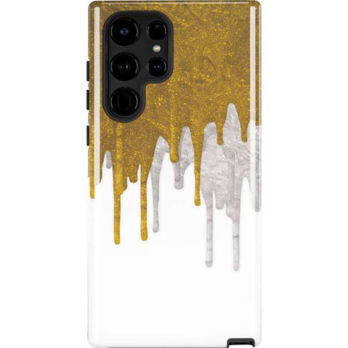 Paint Splatter Gold Galaxy S25 Ultra Impact Case